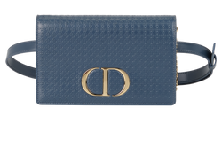 CD Montaigne Bag, Leather, Blue, 02BO0230, S/DB, 3*